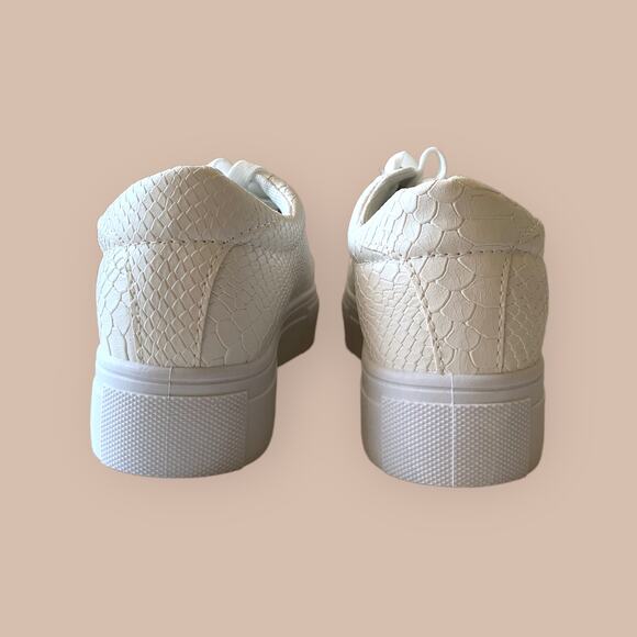 Nasty Gal Faux Croc Leather Platform Sneakers Size US 8/ UK 6 White - Picture 4 of 10